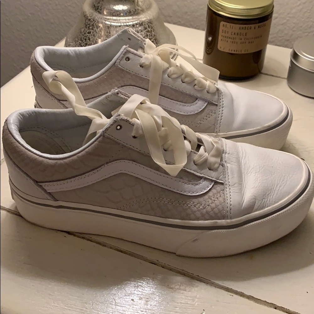 Platform real leather and snakeskin vans